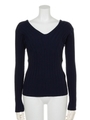FINE SKIN WOOL RIB HG V/N TOPS/NVY