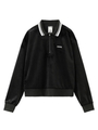 HALF ZIP SHORT TOP/ブラック