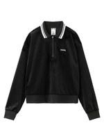 HALF ZIP SHORT TOP/ブラック