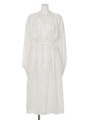 LACE STRIPE COTTON MAXI SH/O/WHT