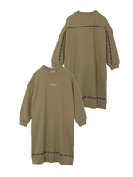LOGO TAPE SWEAT DRESS/ブラック