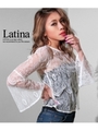 Latinaインナーベアトップ付フレアスリーフ/ホワイト(001)
