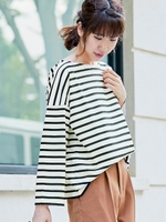 Le minor ボーダーカットソー/アイボリー柄