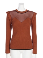 MULTI COLOR FRILL HG TOPS/BRN