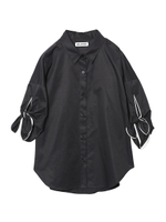 PIPING RIBBON SLEEVE BLOUSE/ネイビー