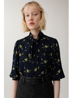 PUFF SLEEVE TIE ブラウス/柄NVY5