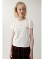 ROSE EMBROIDERY Tシャツ/O/WHT1