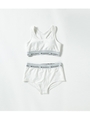 SW LOGO BRA TOP & SHORTS/WHT