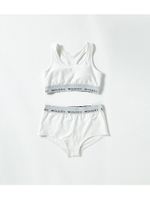 SW LOGO BRA TOP & SHORTS/WHT