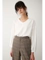 TUCK SLEEVE V／N トップス/O/WHT1