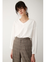 TUCK SLEEVE V／N トップス/O/WHT1