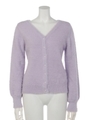 Vネックラメシャギー前後2wayニットカーディガン/ラベンダー