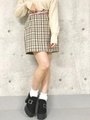 WEGO/チェックタックタイトミニスカート