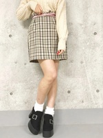 WEGO/チェックタックタイトミニスカート