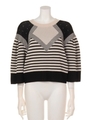 [GREED]PATTERN STRIPE KNIT Top/WHITE MIX