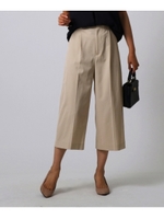 [L]【洗える】キュプラコットンクロップドパンツ/ライトベージュ(051)