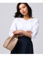 [L]【洗える】コットンスムースプルオーバー/ホワイト(001)