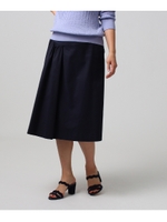 [L]【洗える】マリーニグリーンストレッチスカート/ネイビー(093)