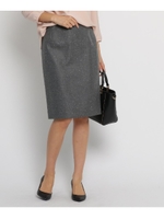 [L]ネップツイルタイトスカート/グレー(412)