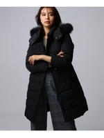 [L]フーデットタフタダウンコート/ブラック(019)