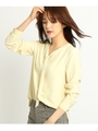 [S]ボウタイジョーゼットブラウス/レモンイエロー(031)