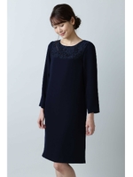 [WEB限定]デコルテレースワンピース/ネイビー(120)