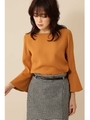 [WEB限定商品]《B ability》パールホックフレアスリーブブラウス/マスタード1(061)