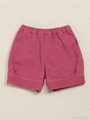[ベビー]ツイルニット裾リブ付き3分丈かぼちゃパンツ/ピンク
