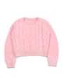fluffy cable　knit top/PINK