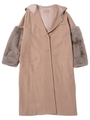 fursleeve hoodcoat/beigepink