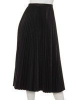 pleats midi skirt/BLACK