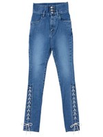 sidelaceup denimpants/blue