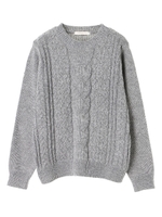 ・ケーブルニットプルオーバー/杢グレー