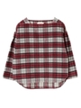 ・シャギーチェックブラウス/レッド