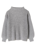 ・ソデコンフェザーニットプルオーバー/杢グレー