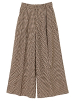 ・チェックセンタープレスワイドパンツ/ベージュ