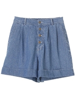 ・デニムボタンフライパンツ/ライトインディゴ