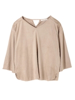 ・フェイクスエードブラウス/ベージュ
