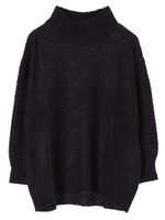 ・ブークレ-ハイネックニットチュニック/ダークネイビー