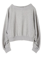 ・ボリュームスリーブウラケプルオーバー/杢グレー