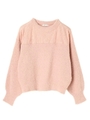 ・ヨーク切替えシャギーニットプルオーバー/ライトピンク