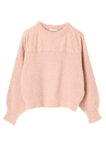 ・ヨーク切替えシャギーニットプルオーバー/ライトピンク