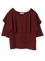 ・レイヤーヨークカットプルオーバー/ボルドー