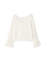 ｜Sweet 11月号掲載｜フワモコスリーブニット/ホワイト(030)