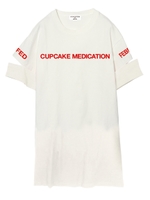 “CUPCAKE MEDICATION” OPEN SLEEVE DRESS/WHITE