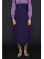 《BLANCHIC》カラーフラノフレアスカート/パープル(080)