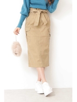 《Dickies》綿ストレッチロングスカート/ベージュ(040)