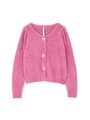 《EDIT COLOGNE》ビジュー調アンゴラニットカーディガン/フューシャピンク3(093)