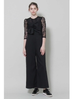 《WEB限定》レース×前リボンコンビネゾン/ブラック(010)