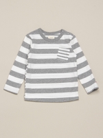 「ベビー」Orangehakka ボーダー長袖Tシャツ/ピンク